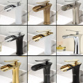 A0031-F2W Single Single Single Baño Batinero Batinero Tocador de lavado Fregadero de lavabo Black Waterfall Faucet